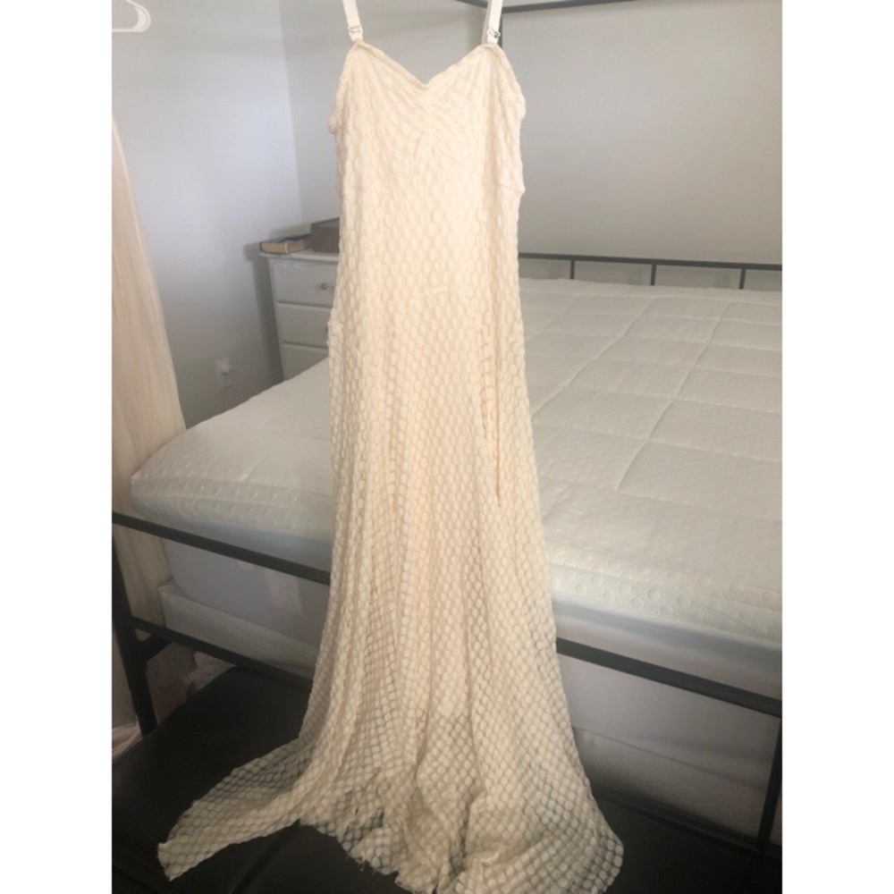 NWOT Free People Ivory Asymmetrical Hem Midi Dress